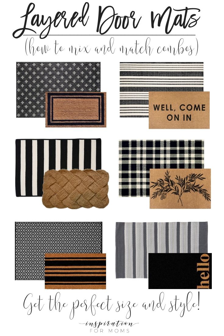Give your front door a stylish new look by simply adding a few layered door mats...