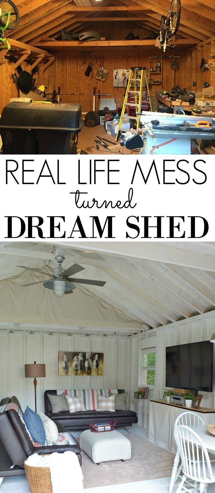 Turning our real life mess into our Dream Shed Makeover! Click the photo to see ...