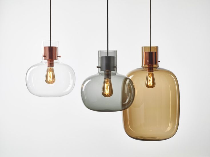 The transparent hand-blown glass Awa pendant lamp by Fumie Shibata for Brokis dr...