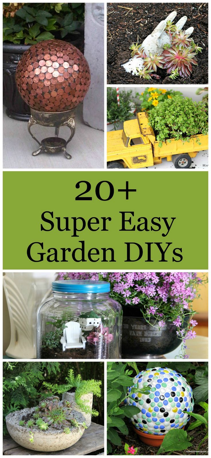 Over 20 DIY gardening projects that are super easy and fun to make.