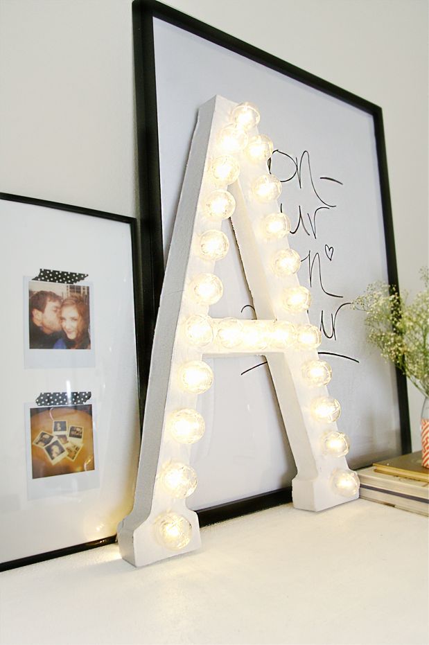 simple DIY marquee letter