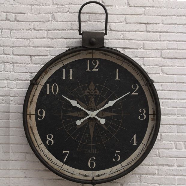 HUGE Metal Compass Wall Clock #clock #wallclock