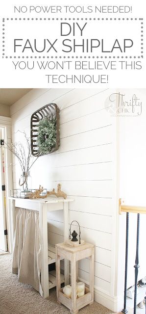 DIY Faux Shiplap. No Power Tools Needed. You Won't Believe This Technique! H...