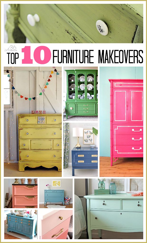 Top 10 Furniture Makeovers at the36thavenue.com - I love the color choices!