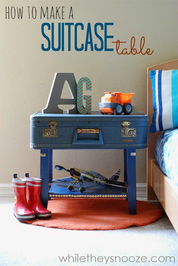 While They Snooze: How to Make a Suitcase Table