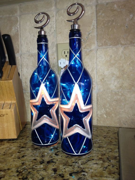 Dallas Cowboys Wine Bottle Lamp by BottleOfLights on Etsy, $30.00