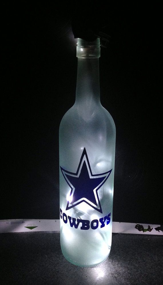 Dallas Cowboys Wine bottle lamp by Etchale on Etsy, $35.00
