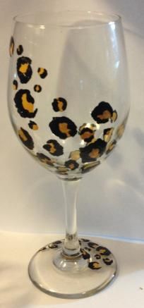 Leopard- Hand Painted Glass... I need to make these for Steph for x mas!