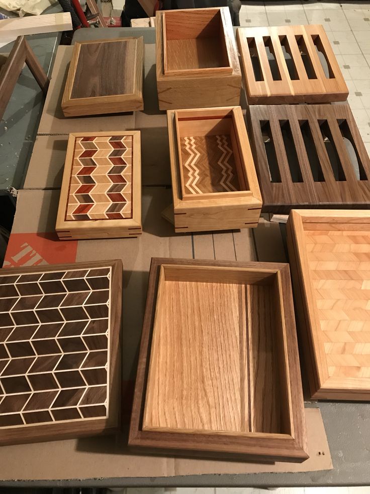 A batch of boxes and trays. A. P. Woodcraft
