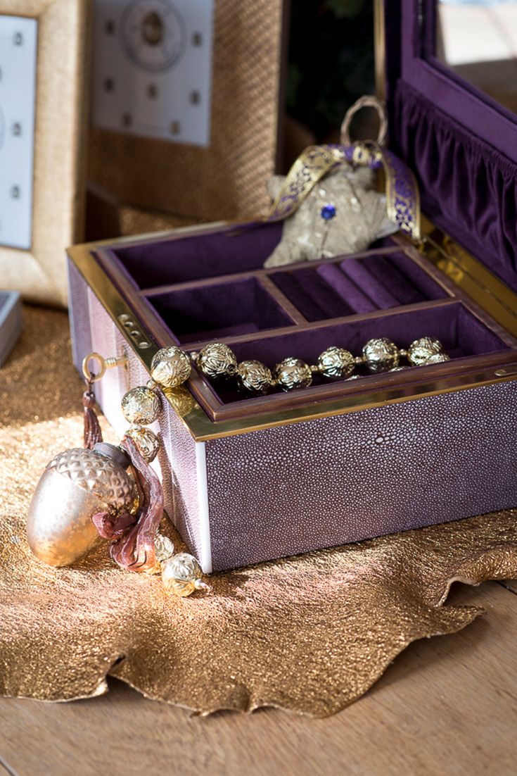 Deco Jewellery Box Brass Trim