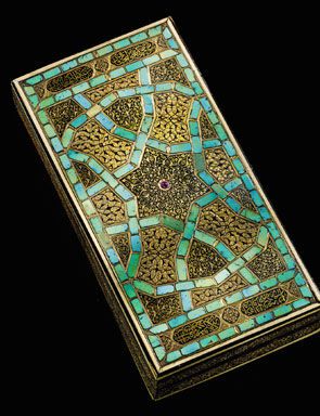 Ottoman Turquoise Inlaid Box set with Rubies, Turkey, Early 16th Century