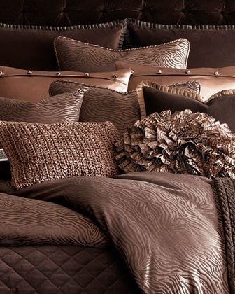 Brown silk bedding