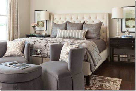 absolutely love this gray bedroom