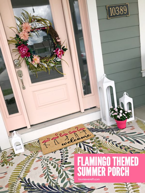 Flamingo Themed Summer Porch Ideas and Sources #flamingo #summer #porch #summerp...