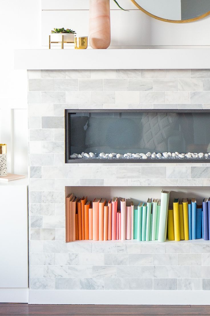 You only need three simple craft supplies to make this DIY color-coded bookshelf...