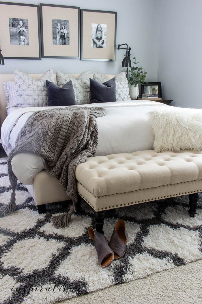 Create a cozy fall master bedroom by adding just a few simple elements to your d...