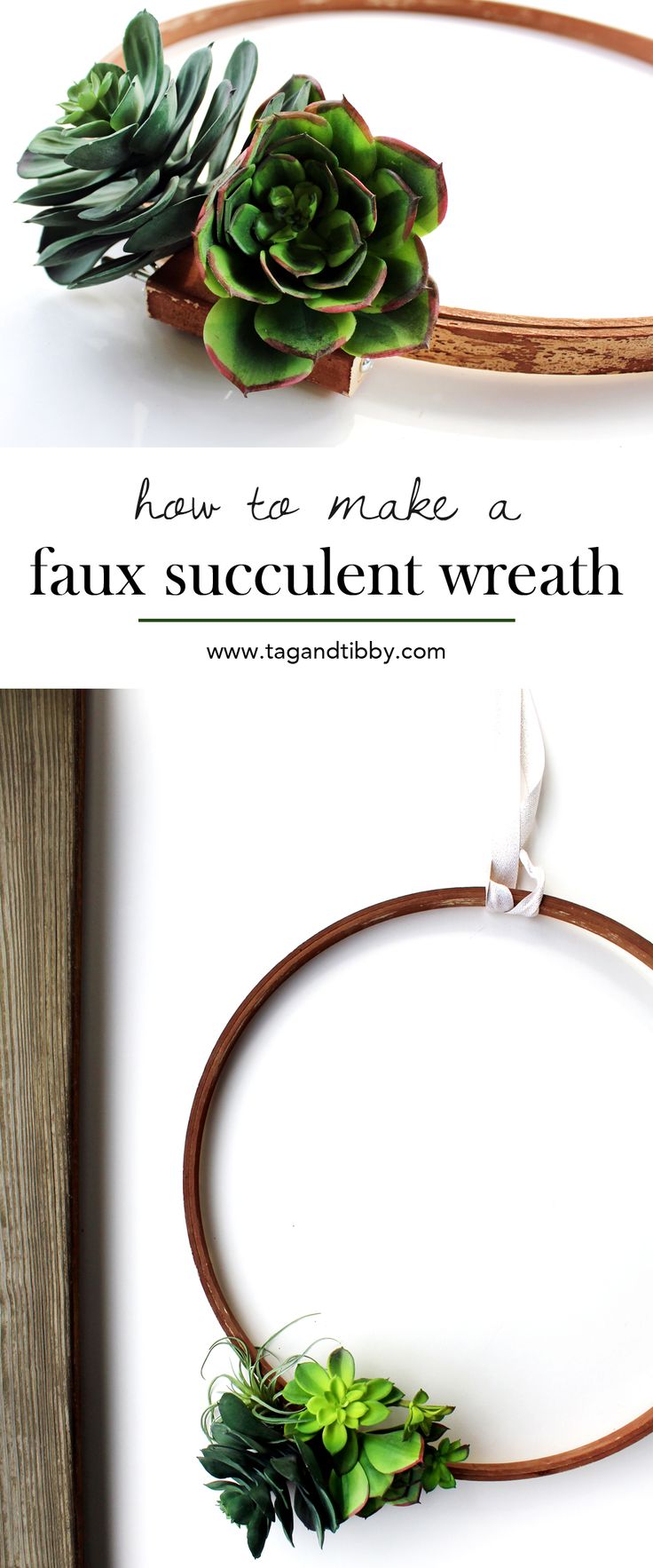 DIY faux succulent wreath tutorial | tag&tibby
