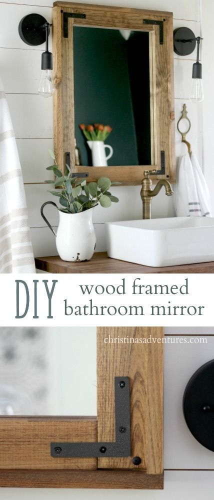 DIY wood framed bathroom mirror - a simple project that doesn't require any ...