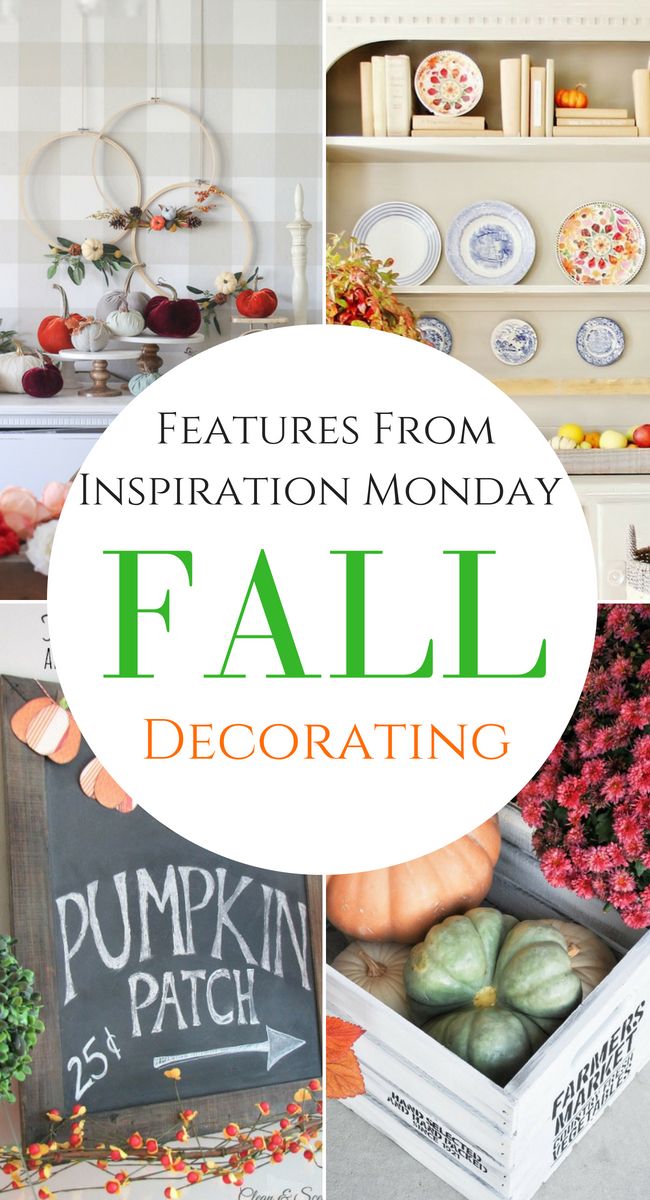 Fall decorating and DIY ideas are the features form Inspiration Monday link part...