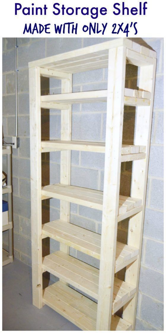 Paint Storage Shelf Made With 2x4s - Create and Babble. ** See even more by goin...