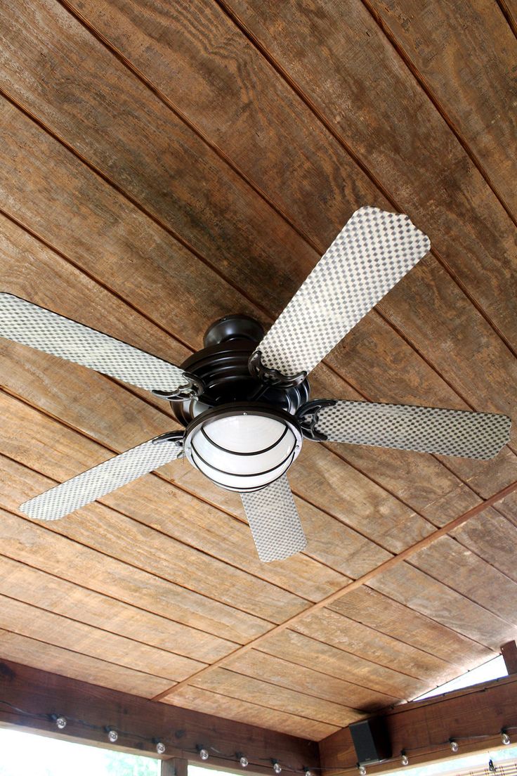 paint a ceiling fan using spray paint and a rug pad for under $25 #DIY #HomeDesi...