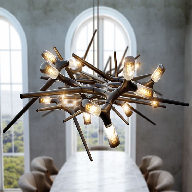 This modern and sculptural lighting design is composed of only two different pie...