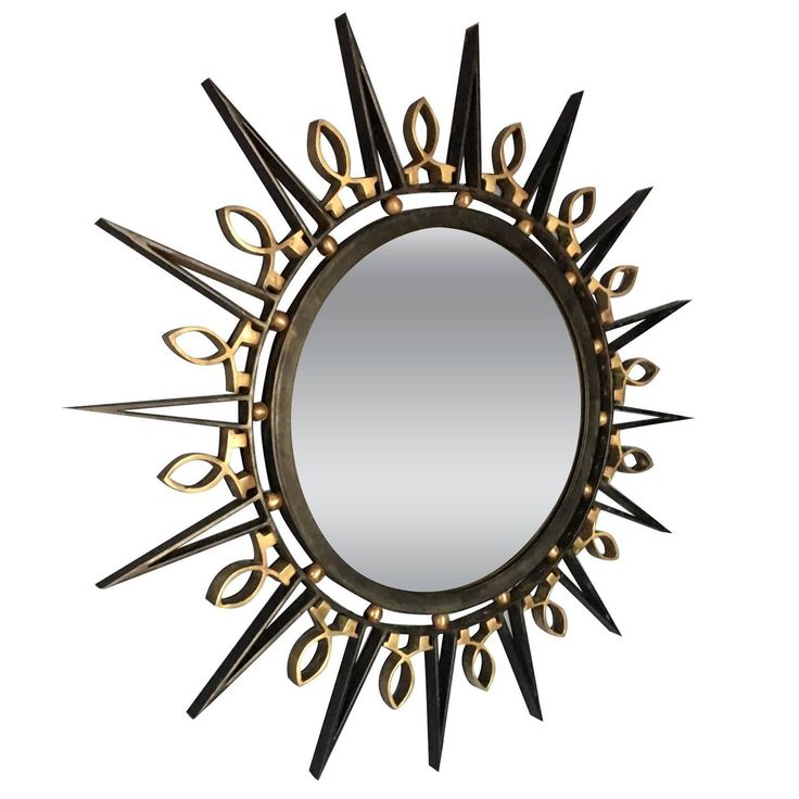 Exceptional 1950's Arturo Pani, Iron and Solid Brass Accents , Mirror