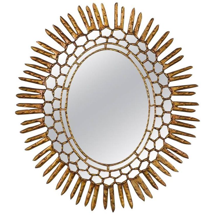 Spanish Carved Sunburst Mirror, Circa 1950