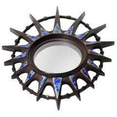 Vintage Ceramic Sunburst Mirror, 1970s