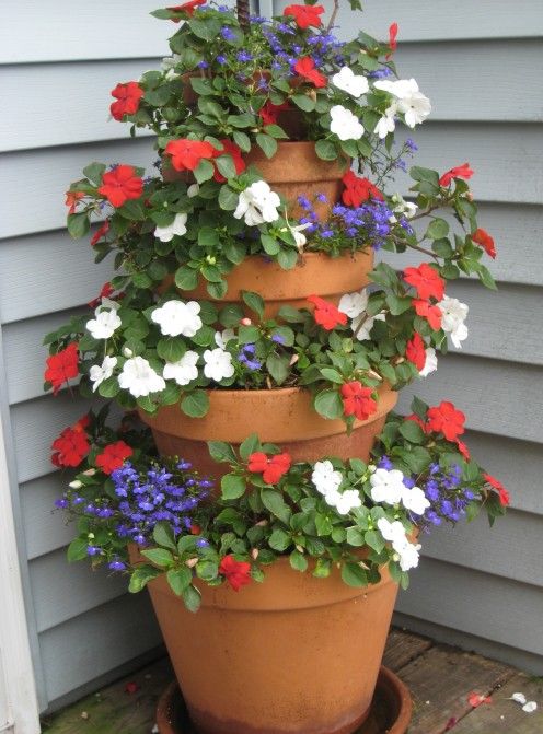Flower Tower: Cute since we dont' have a lot of exterior space.