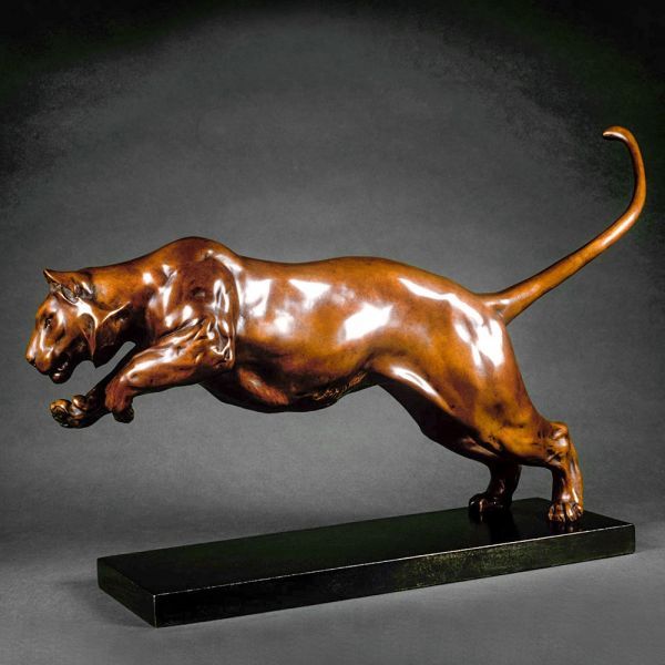 #Bronze #sculpture by #sculptor Nick Bibby titled: 'Tigress (Little Hunting Poun...