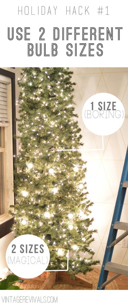 Holiday Hack #1 Use 2 different bulb sizes