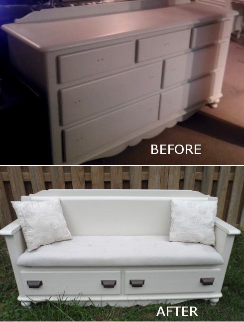 Vintage dresser turned storage bench!