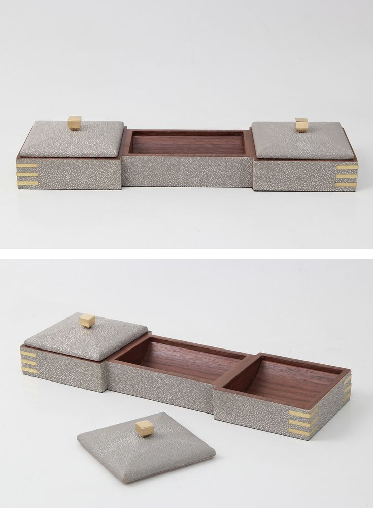 A delightful and useful addition to a desk. Our shagreen desk tidy doubles up as...