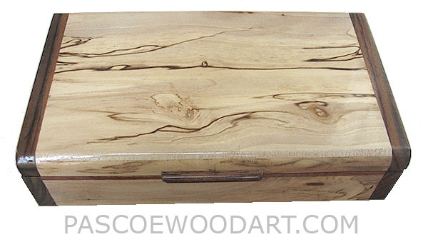 Handmade wood box - Decorative slim wood box, desktop box made of spalted maple ...