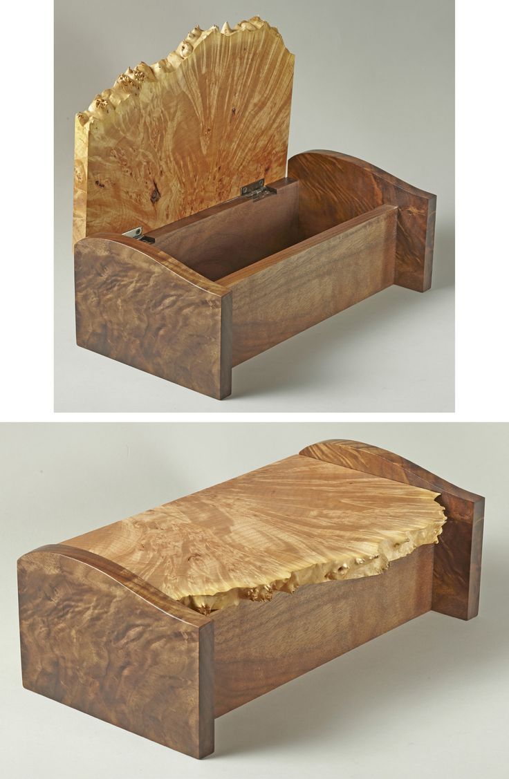 Keepsake box made from walnut burl and big-leaf maple burl.: