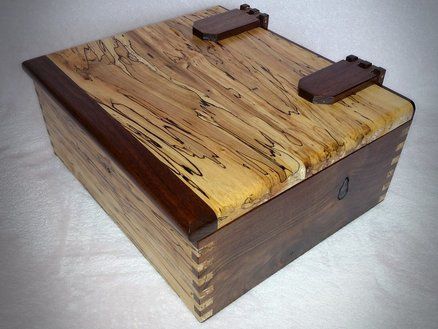 Spalted maple & walnut box with Blackie inspired hinges - by Tooch @ LumberJocks...