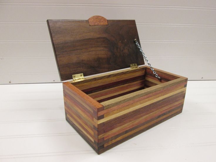 Wooden Box,  Desk Organizer, Wood Box, Scrap Wood Box, Wood strip box, Jewelry B...