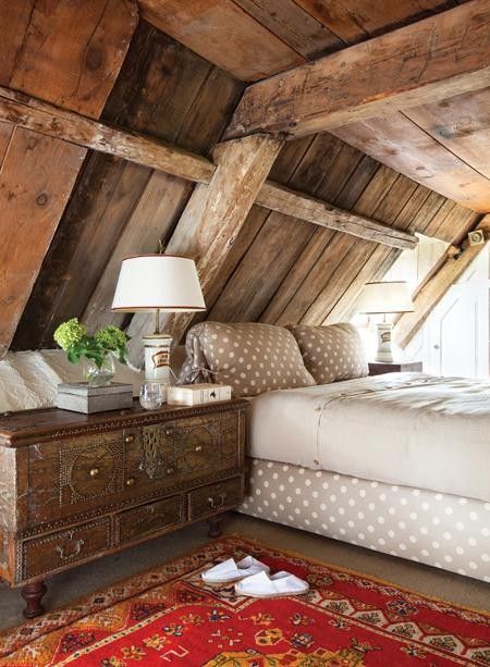 barn-wood attic bedroom
