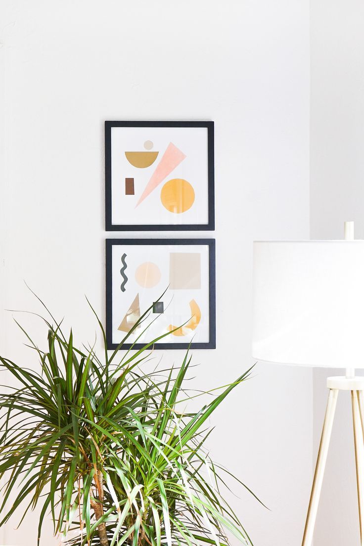 This DIY Paper Shapes Wall Art is the perfect modern piece for that forgotten bl...