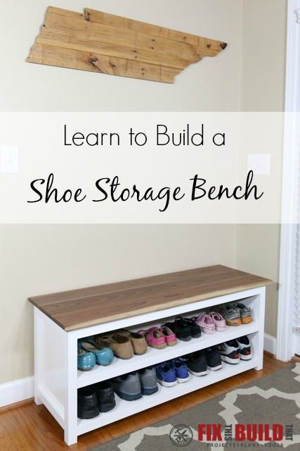 DIY Entryway Bench with Shoe Storage