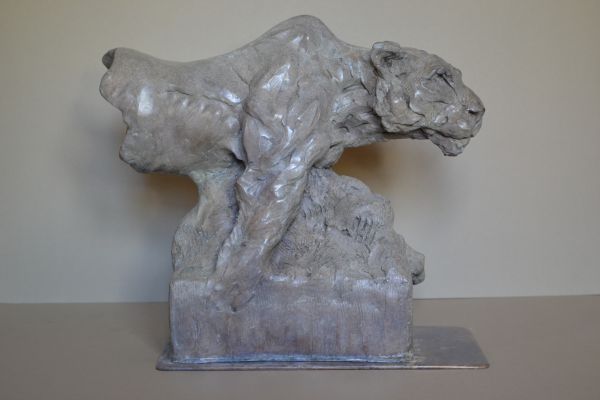 #Bronze #sculpture by #sculptor Edward Waites titled: 'On The Prowl (Lioness Hun...