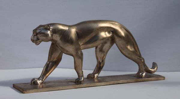 Bronse #sculpture by #sculptor Martin Hayward-Harris titled: 'Leopard Pacing (Br...