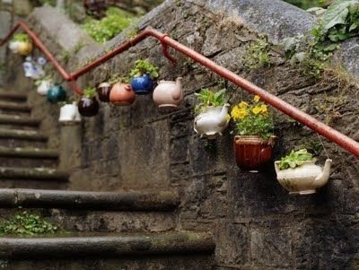 How to brighten up dreary steps...