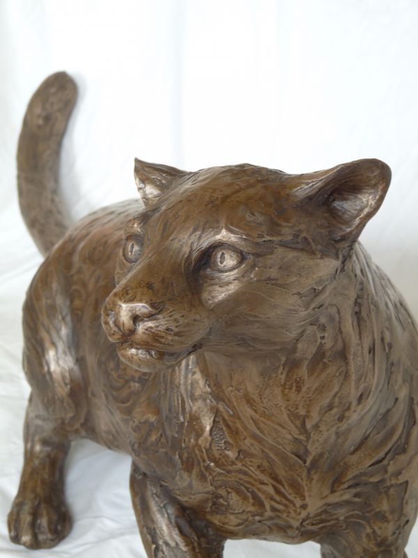 Bronze resin #sculpture by #sculptor Michelle Hall titled: 'Clouded Leopard (Lif...