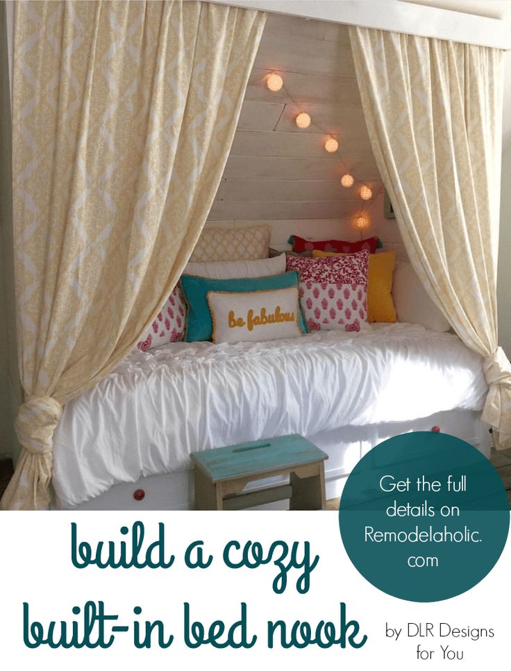 Create a fun oasis in a bedroom with a bed nook! Get the instructions for this D...