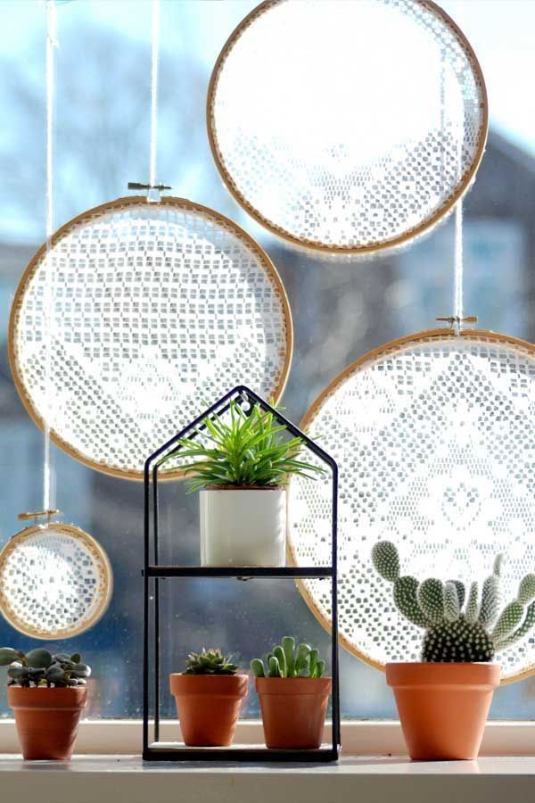 DIY Embroidery Hoop Window Sun Diffuser