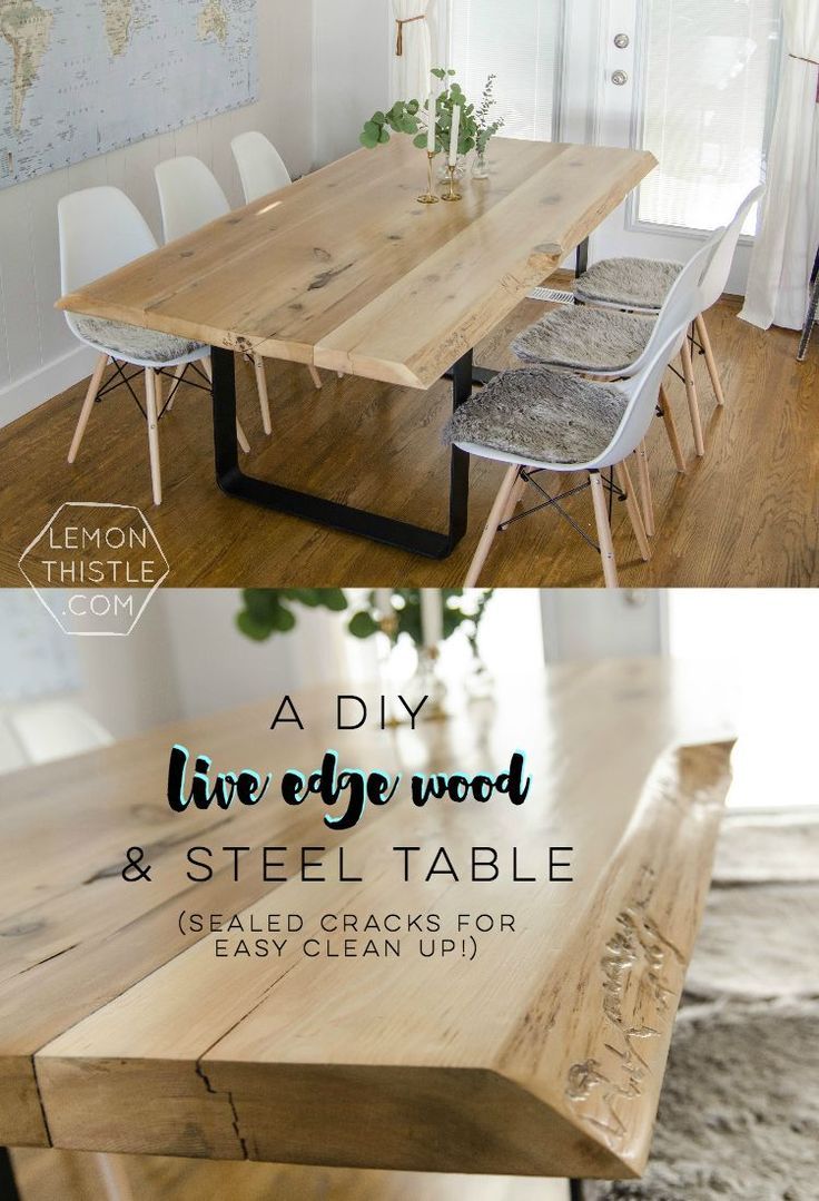 DIY Live Edge Table with Steel Base