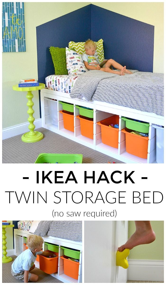 DIY Twin Platform Bed With Storage- IKEA Hack
