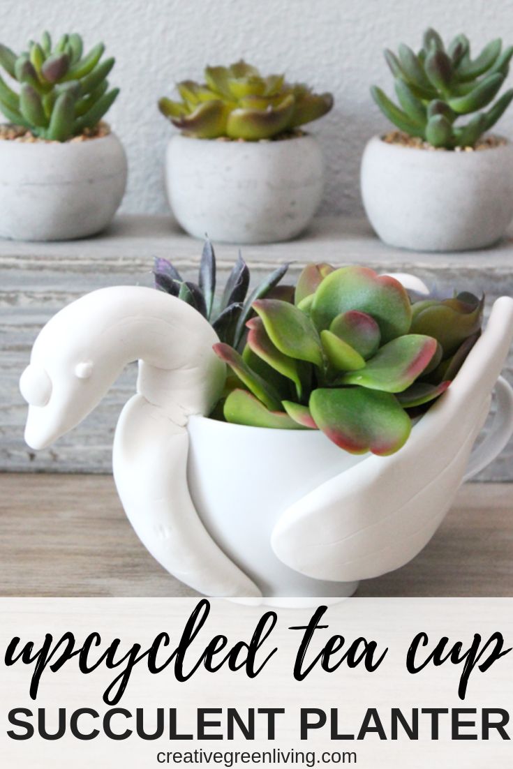 Twelve Days of Christmas Crafts: Seven Swans-a-Swimming Succulent Planter